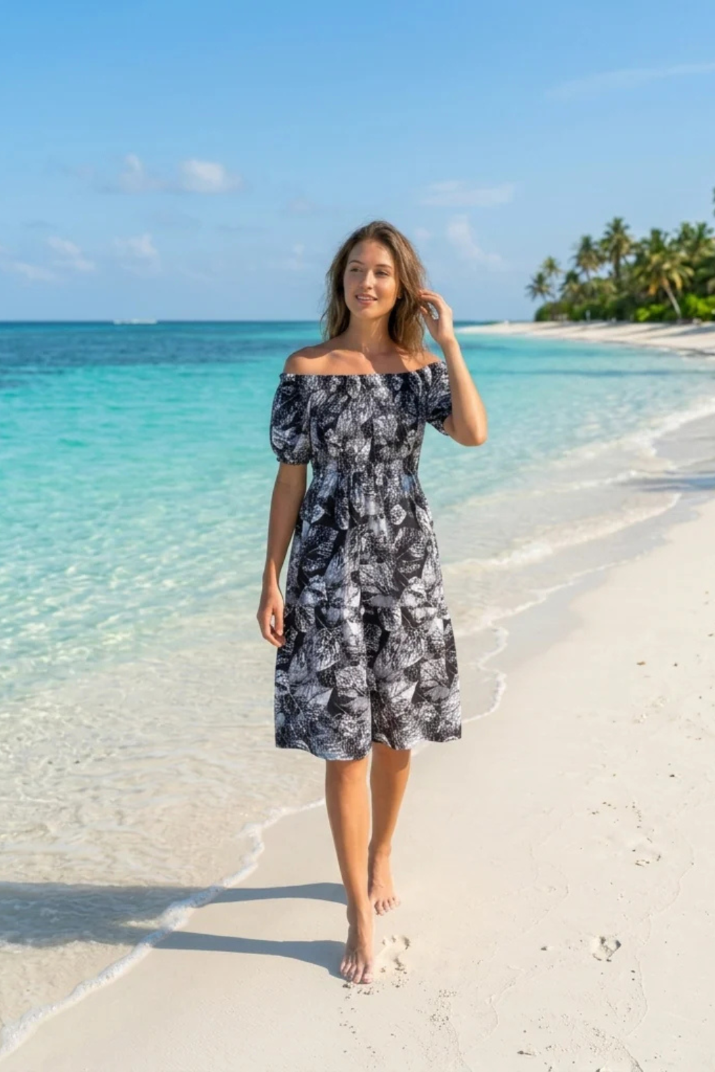 Floral Short Sleeve Mini Dress | Basic Wear Club Egypt