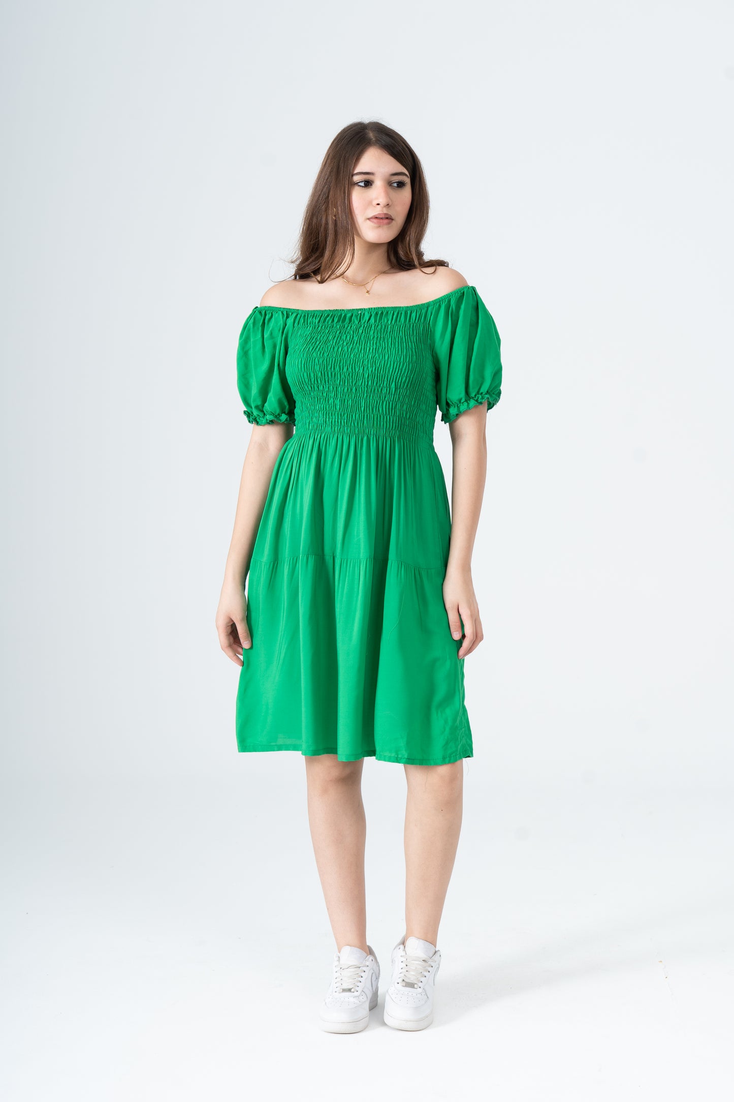 Plain Short Sleeve Mini Dress | Basic Wear Club