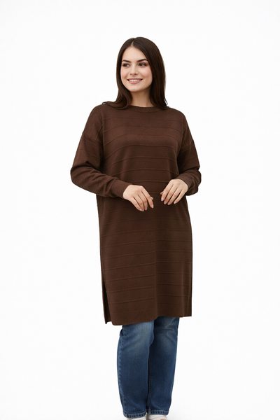Textured Stripe Knit Tunic