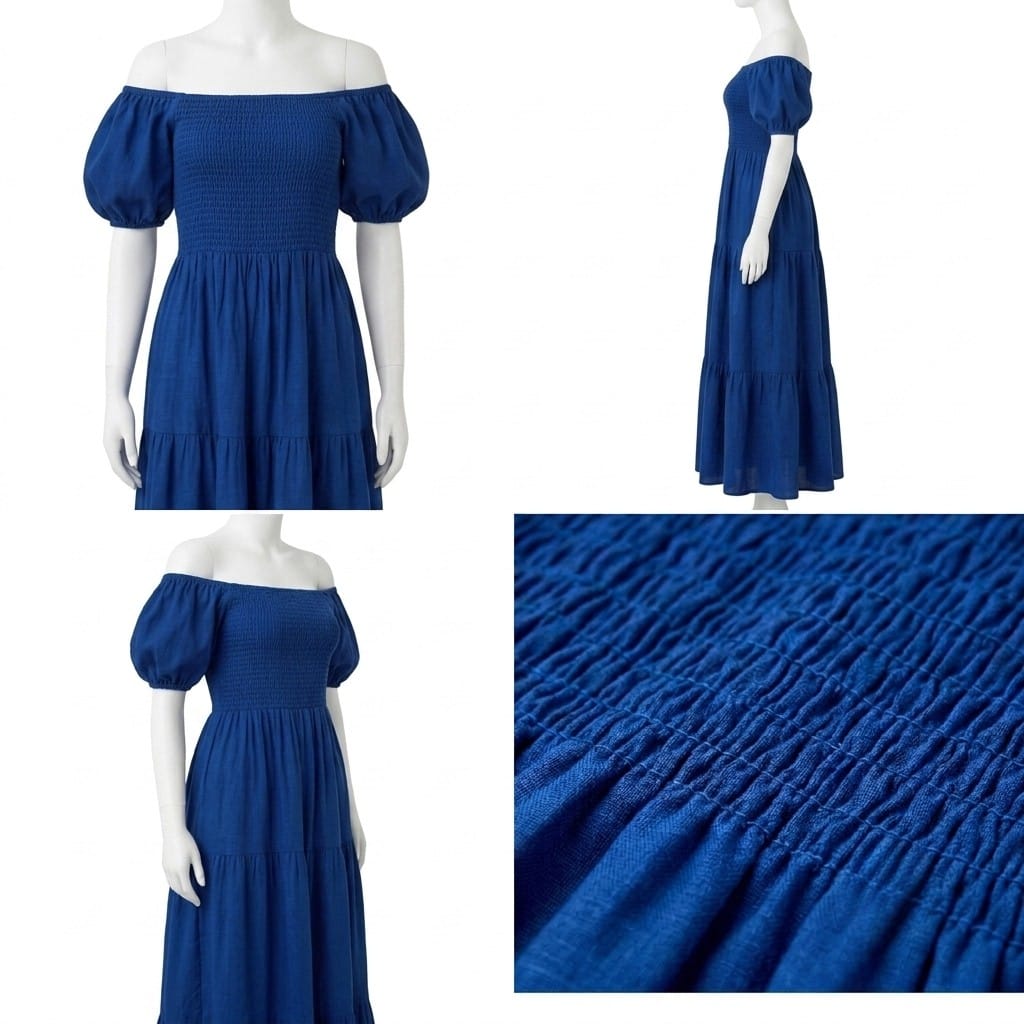 Basic Wear Club | Plain Rayon Cotton Short Sleeves Maxi Dress | Summer Dress for Women