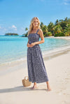 Basic Wear Club | Floral Rayon Cotton Sleeveless Maxi Dress | Summer Beach Dress for Women