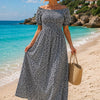 Basic Wear Club | Floral Rayon Cotton Short Sleeves Maxi Dress | Summer Beach Dress for Women