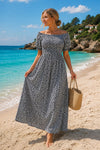 Basic Wear Club | Floral Rayon Cotton Short Sleeves Maxi Dress | Summer Beach Dress for Women