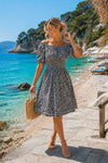 Basic Wear Club | Basic Floral Short Sleeves Mini Dress | Summer Dress for Women