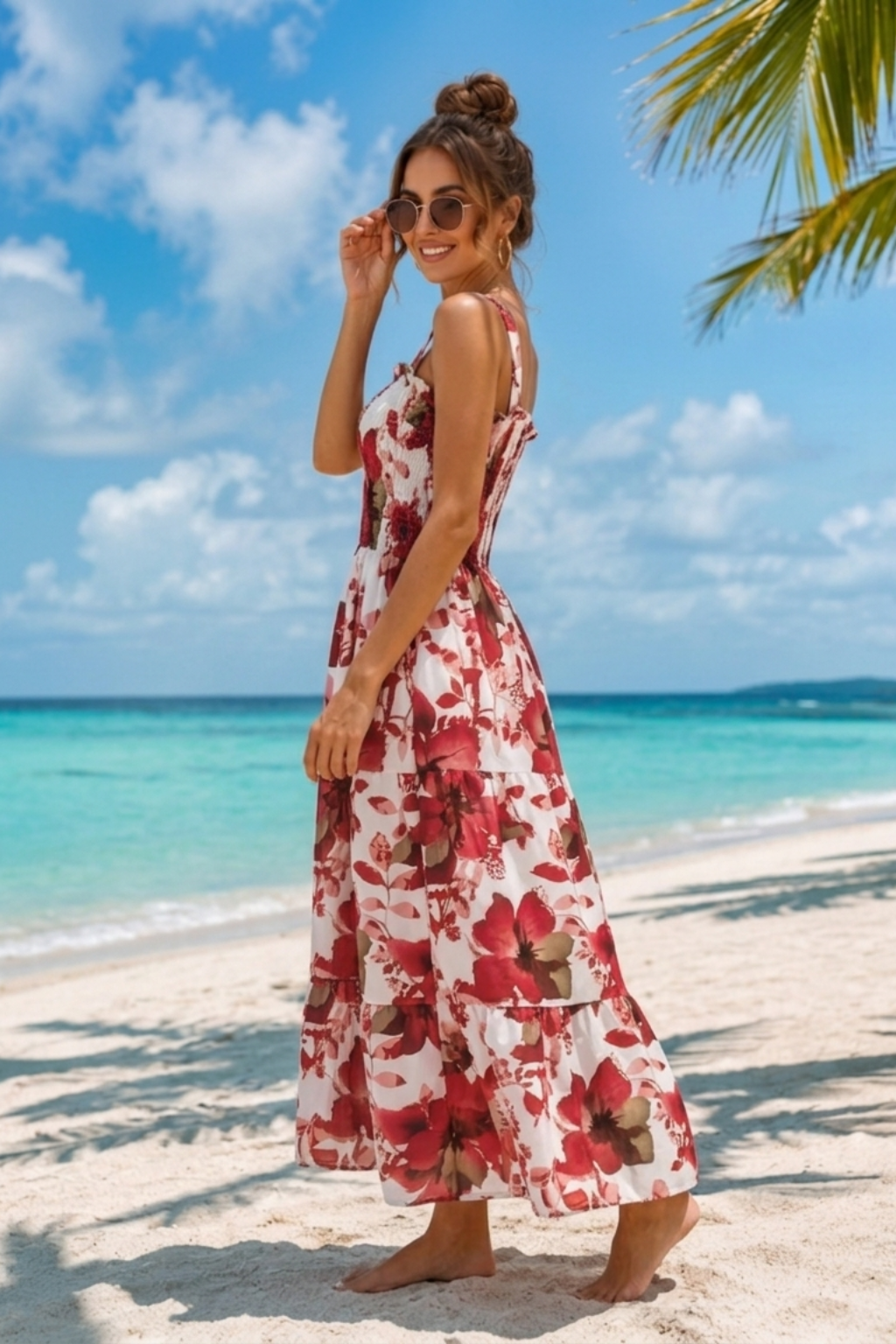 Basic Wear Club | Flory Rayon Cotton Sleeveless Maxi Dress | Summer Dress for Women