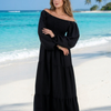 Basic Wear Club | Plain Long Sleeves Rayon Cotton Dress – Casual Summer Dress for Women