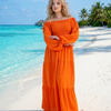 Basic Wear Club | Plain Long Sleeves Rayon Cotton Dress – Casual Summer Dress for Women