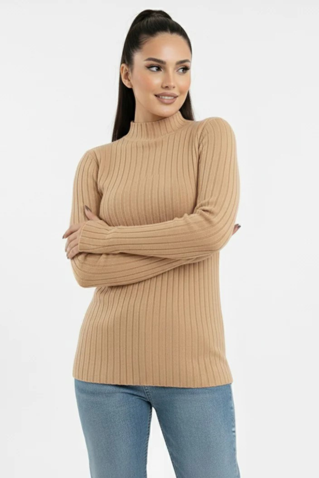 Turtleneck Knit Basic Sweater