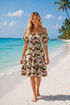 Basic Wear Club | Basic Floral Short Sleeves Mini Dress | Summer Dress for Women