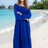 Basic Wear Club | Plain Long Sleeves Rayon Cotton Dress – Casual Summer Dress for Women