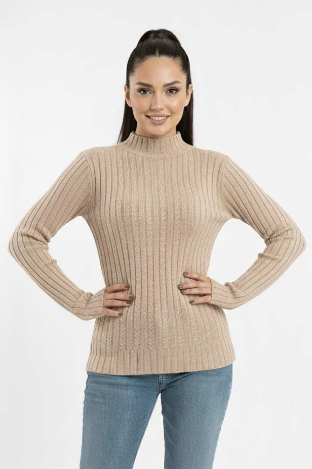 Turtleneck Knit Basic Sweater