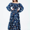 Floral Long Sleeves Rayon Dress