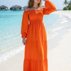 Basic Wear Club | Plain Long Sleeves Rayon Cotton Dress – Casual Summer Dress for Women