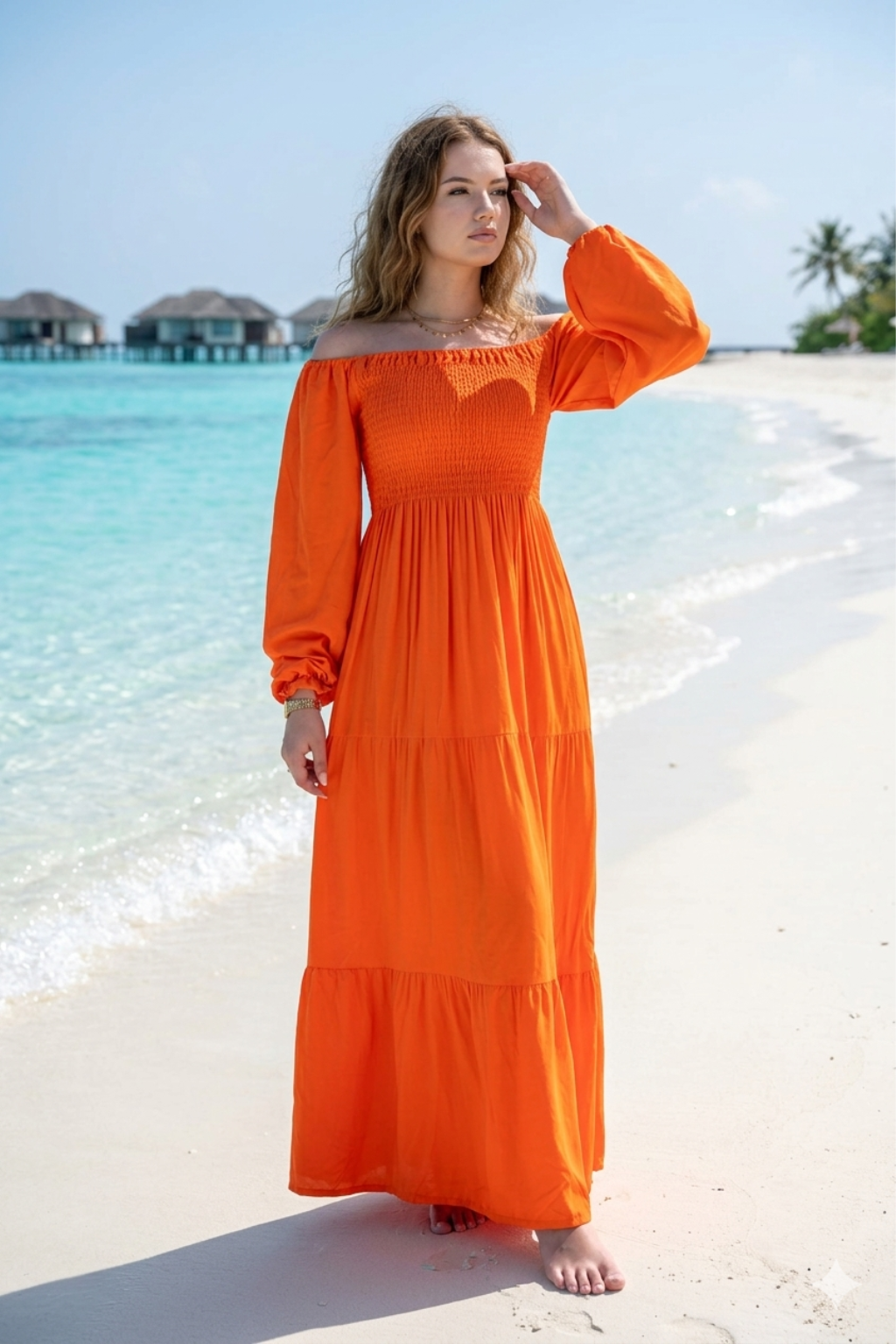 Basic Wear Club | Plain Long Sleeves Rayon Cotton Dress – Casual Summer Dress for Women