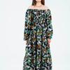 Floral Long Sleeves Rayon Dress