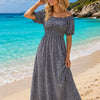 Basic Wear Club | Floral Rayon Cotton Short Sleeves Maxi Dress | Summer Beach Dress for Women