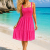 Basic Wear Club | Embroidered Cotton Sleeveless Mini Dress | Summer Beach Dress for Women