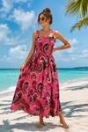 Basic Wear Club | Flory Rayon Cotton Sleeveless Maxi Dress | Lightweight Summer Dress for Women in Egypt