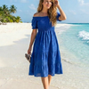 Light Embroidered Cotton Short Sleeves Mini Dress