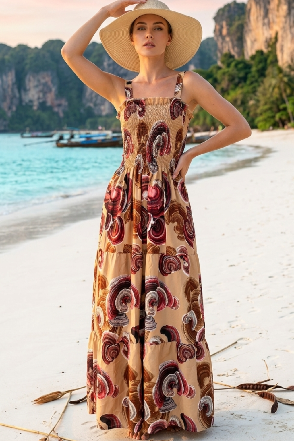 Basic Wear Club | Flory Rayon Cotton Sleeveless Maxi Dress | Summer Dress for Women
