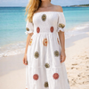 Basic Wear Club | Cotton Embroidered Maxi Dress | Summer Beach Dress for Women
