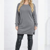 Women’s Knit Sweater Dress – Mock Neck, Long Sleeve, Front Pocket