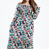 Floral Long Sleeves Rayon Dress
