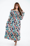 Floral Long Sleeves Rayon Dress
