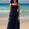 Plain Rayon Sleeveless Maxi Dress