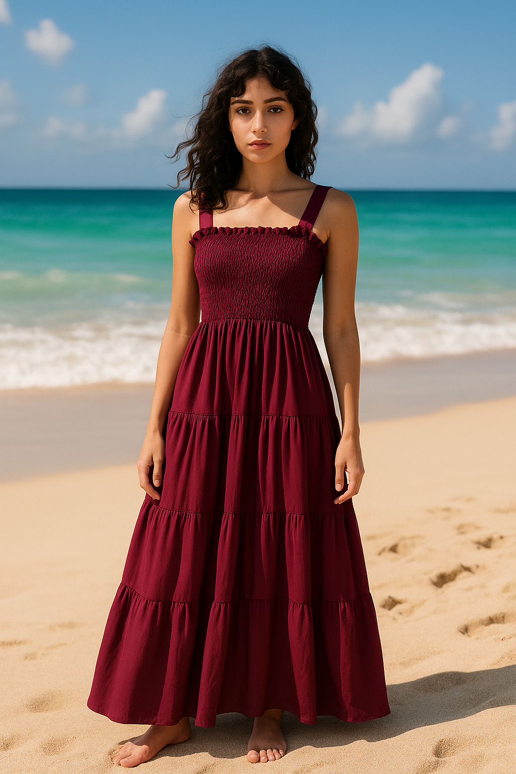 Plain Rayon Sleeveless Maxi Dress