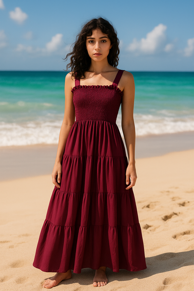 Plain Rayon Sleeveless Maxi Dress