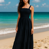 Plain Rayon Sleeveless Maxi Dress