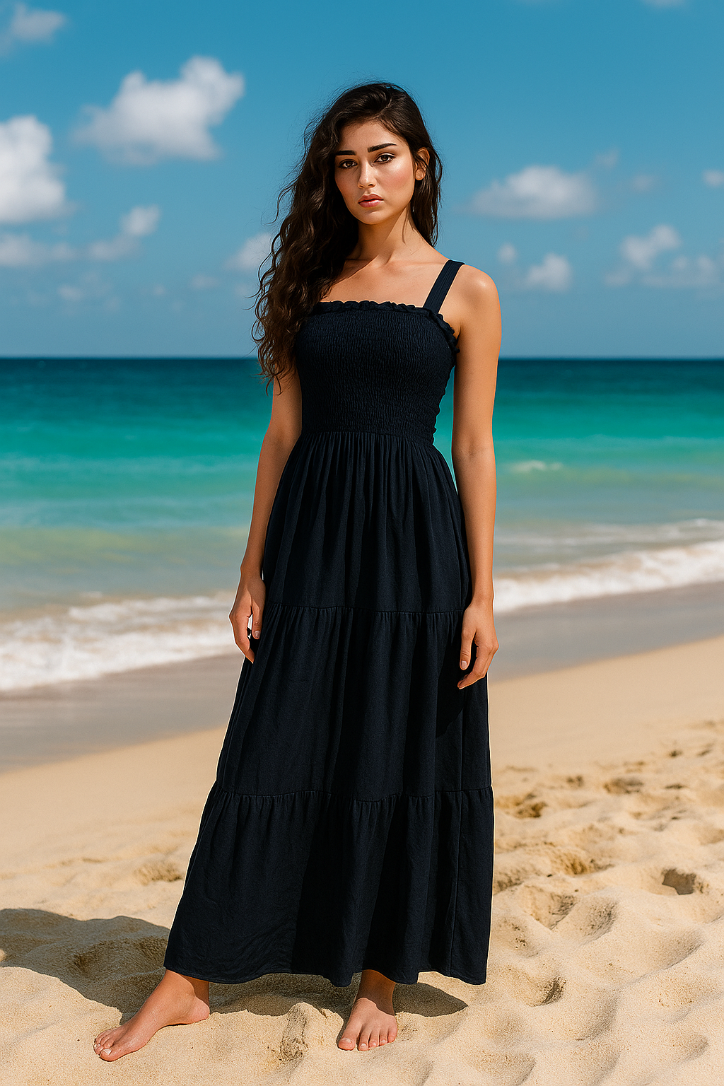 Plain Rayon Sleeveless Maxi Dress