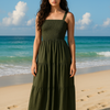 Plain Rayon Sleeveless Maxi Dress