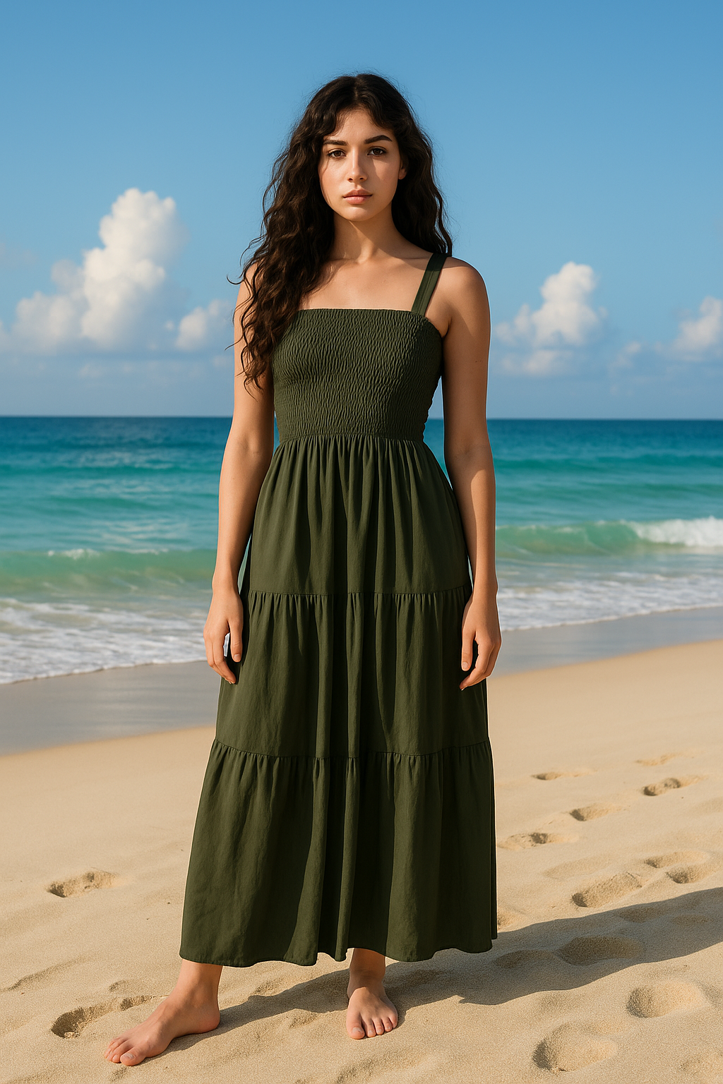 Plain Rayon Sleeveless Maxi Dress