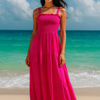 Plain Rayon Sleeveless Maxi Dress