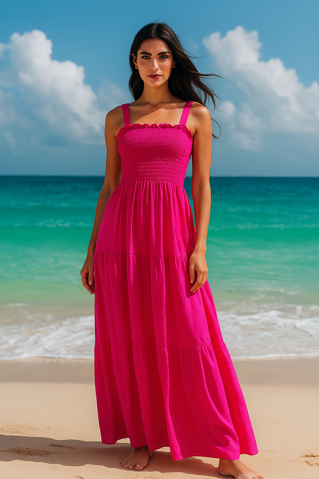 Plain Rayon Sleeveless Maxi Dress
