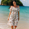 Floral Short Sleeves Mini Dress