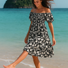 Floral Short Sleeves Mini Dress