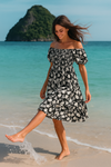 Floral Short Sleeves Mini Dress