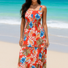 Flory Rayon Cotton Sleeveless camouflage Maxi Dress