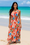Flory Rayon Cotton Sleeveless camouflage Maxi Dress
