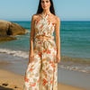 Floral Smocked Top & Wide-Leg Pants Set