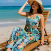 Floral Smocked Top & Wide-Leg Pants Set