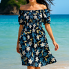 Floral Short Sleeves Mini Dress