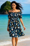 Floral Short Sleeves Mini Dress