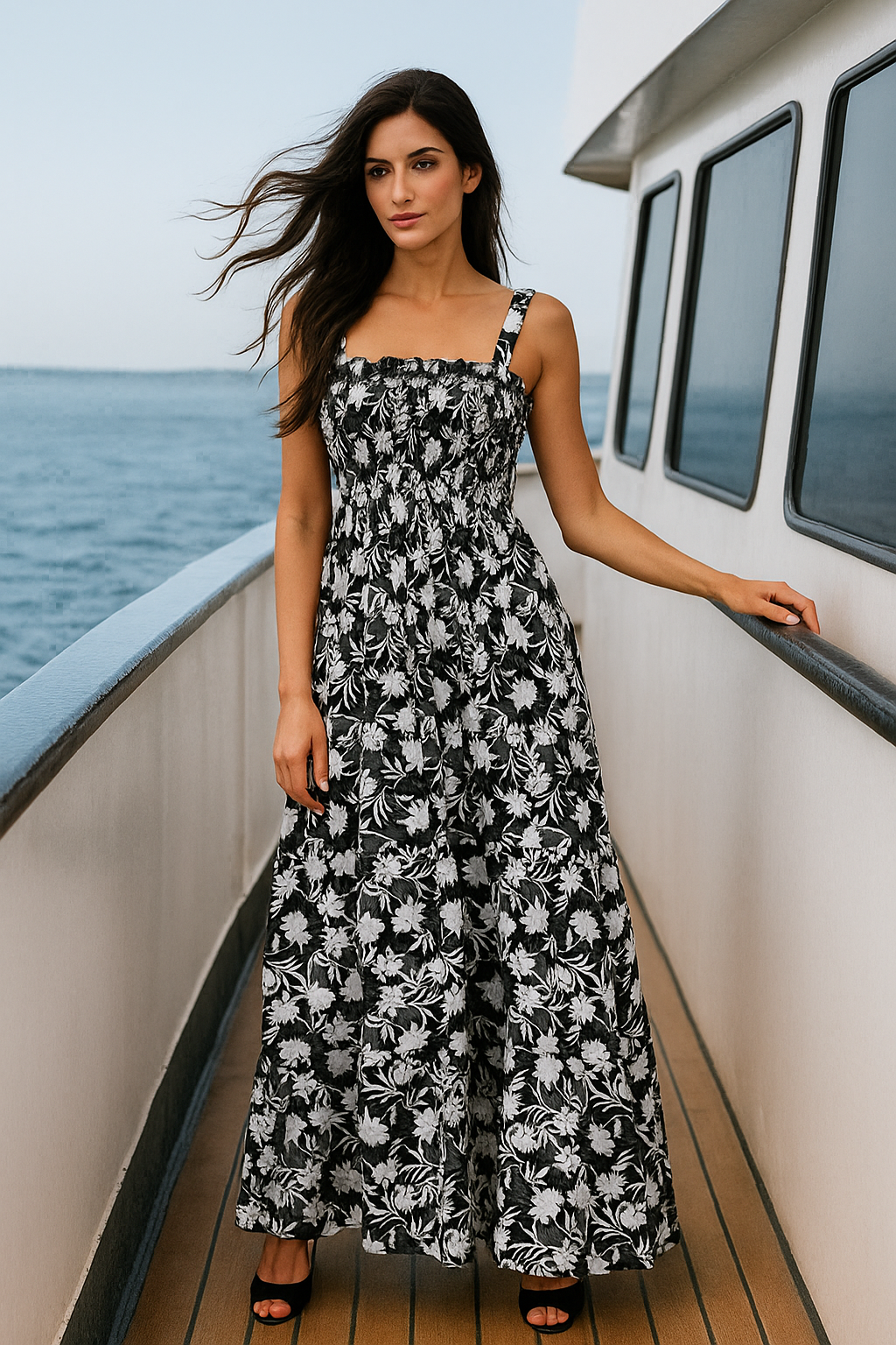Flory Rayon Cotton Sleeveless Maxi Dress
