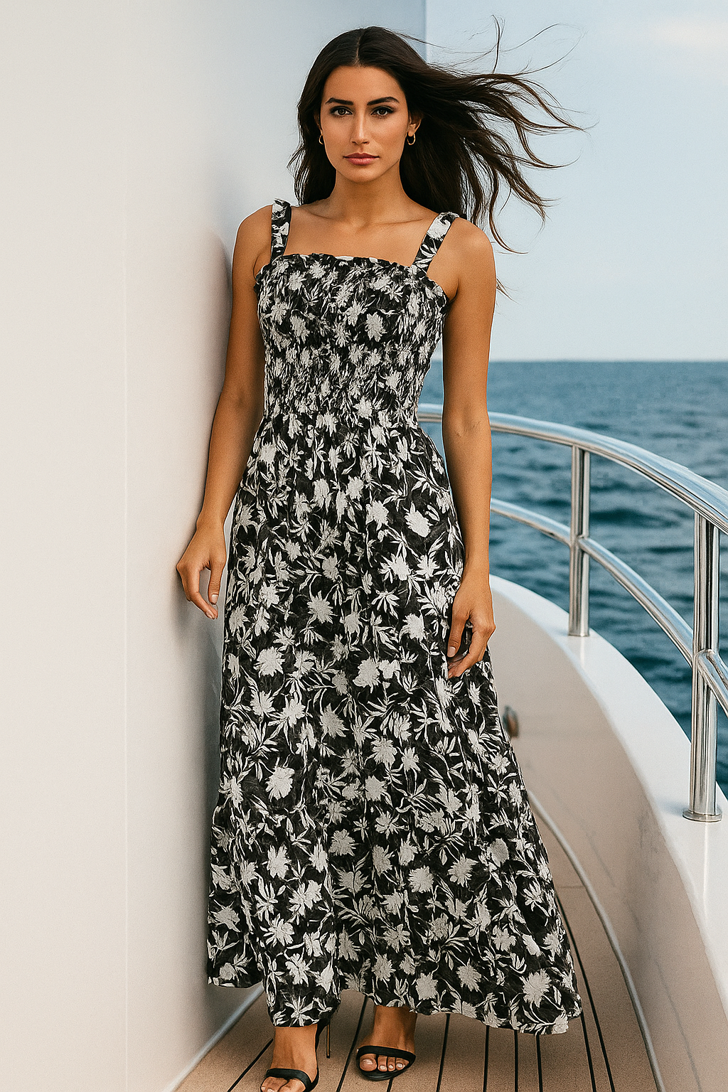 Flory Rayon Cotton Sleeveless Maxi Dress