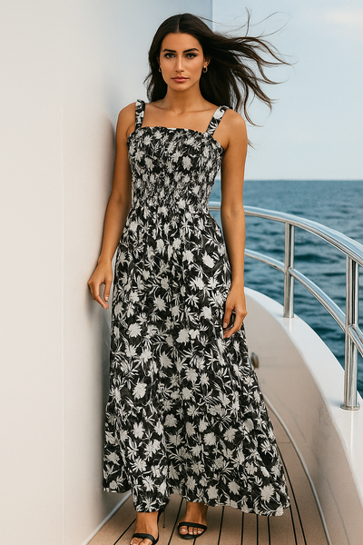 Flory Rayon Cotton Sleeveless Maxi Dress