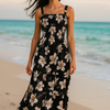 Flory Rayon Cotton Sleeveless Maxi Dress